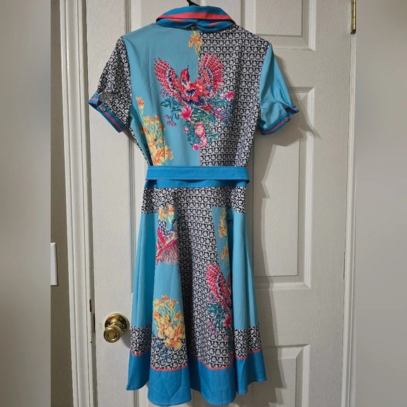 NWT Dalia Macphee Last Chancedalia Macphee Floral Patchwork Dress, Size Medium. - Picture 6 of 15